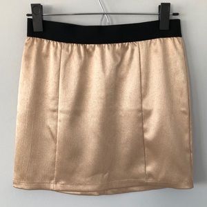 Forever 21 Gold Metallic Mini Skirt